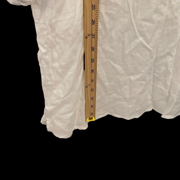 Tahari White Linen Blend Button Up Lightweight Tunic Swim Cover Up Size L NWT - Picture 5 of 9